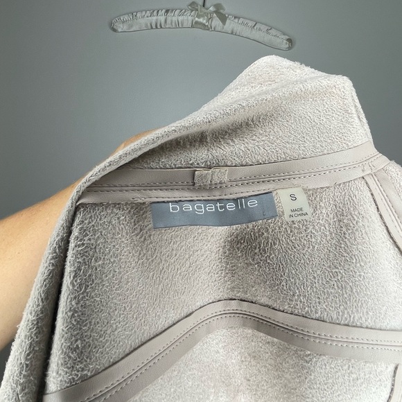 Bagatelle Blush Open Front Faux Leather/Suede Jacket S - Picture 3 of 4